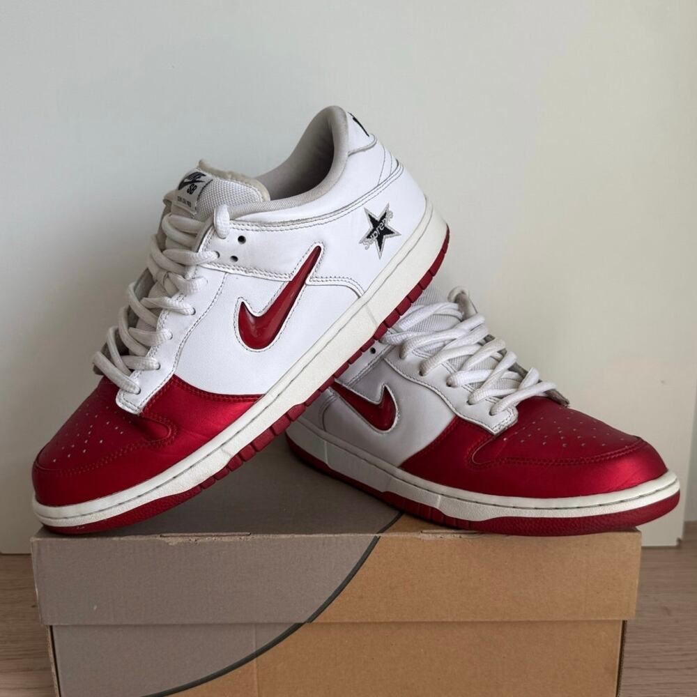 Nike SB Dunk Low x Supreme Varsity Red Men Sneakers - SZ 10